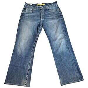 Big Star Vanguard Blue Jeans/Buckle/BKE 36x33 Loose Fit Bootcut Distressed Pants